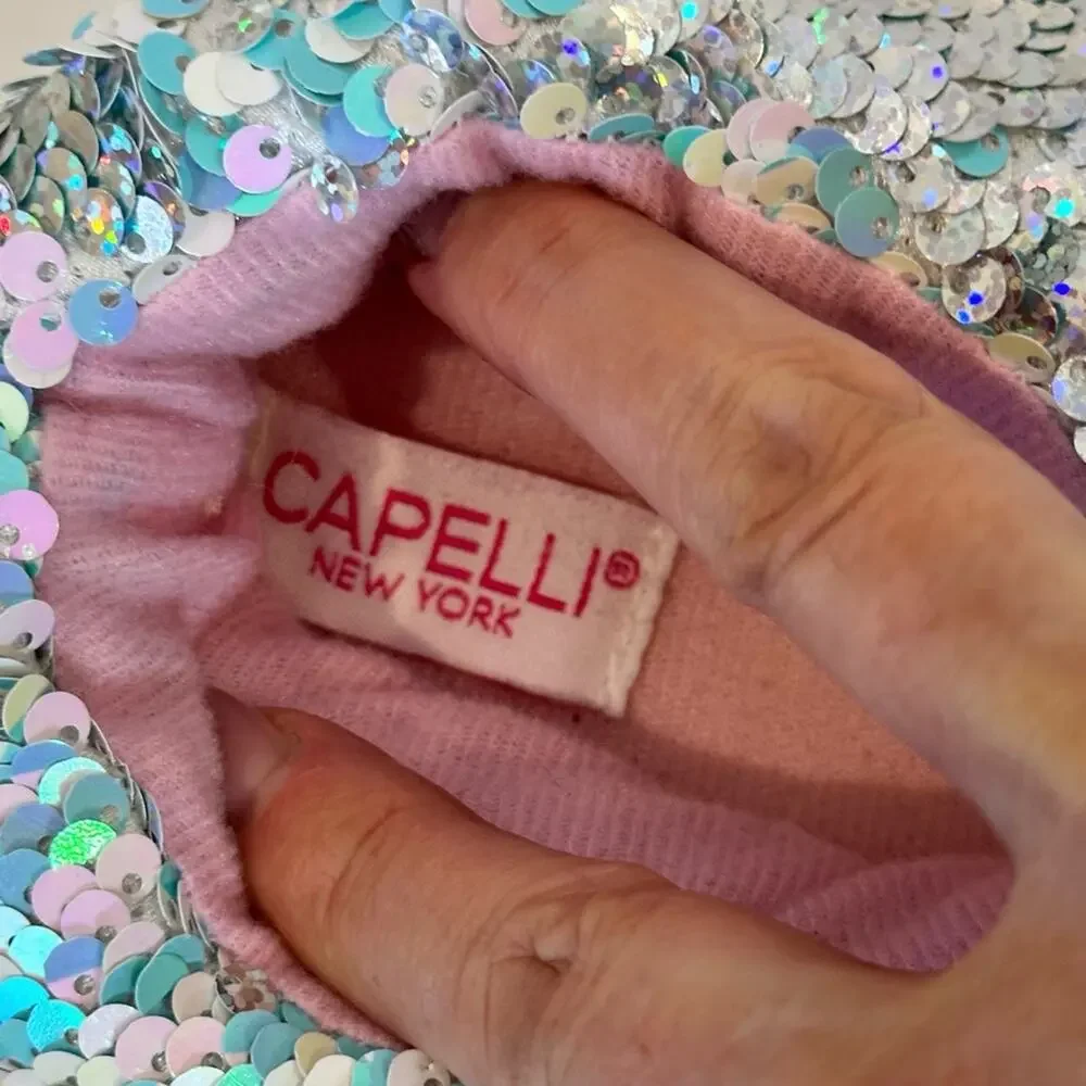 Capelli New York Little Girls Sequin Unicorn Slippers Size 1-2